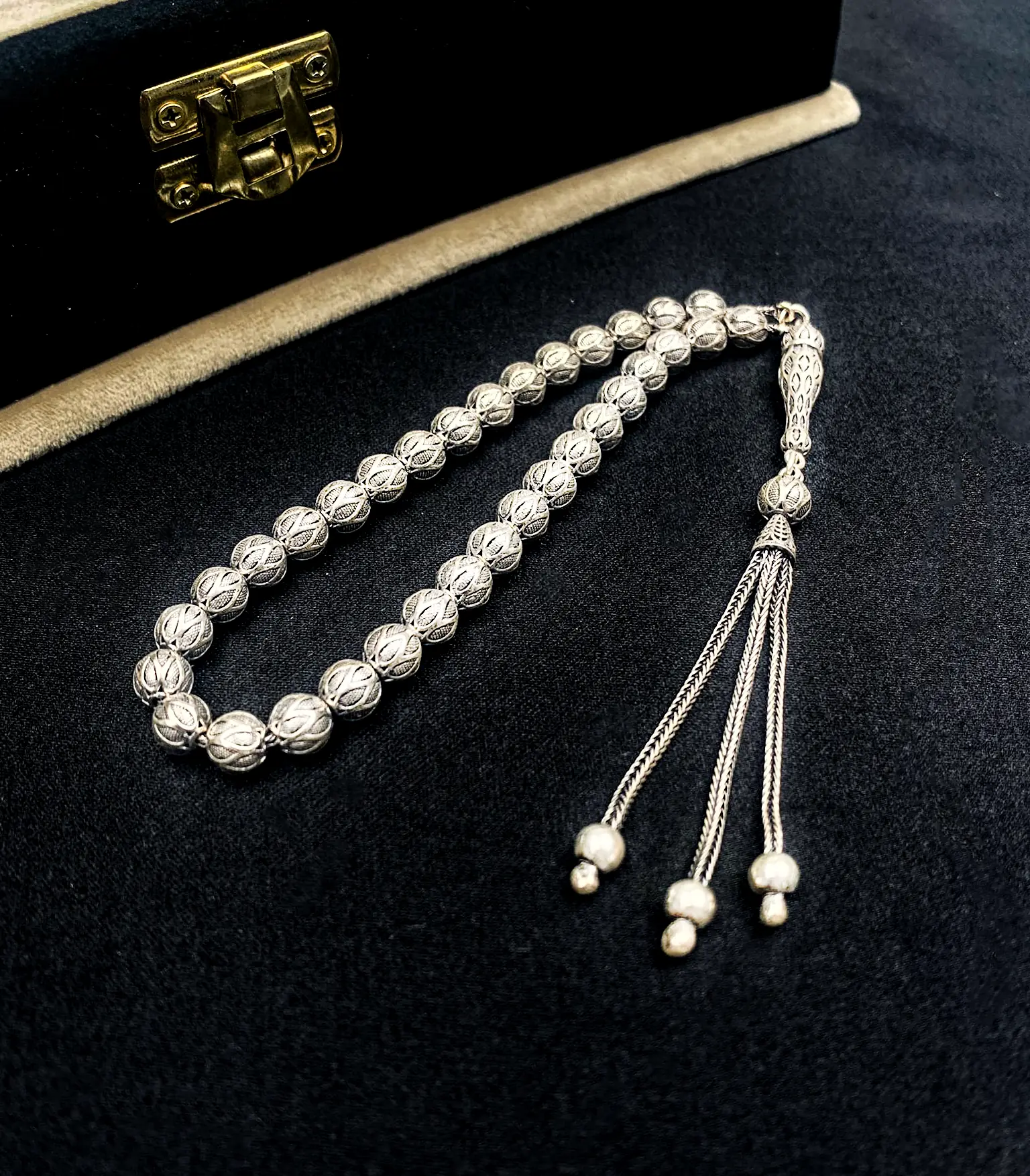 925 Ayar Küre Kesim Gümüş (SİLVER) Tesbih
