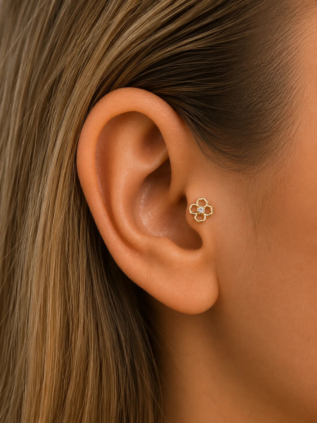 925 Ayar Gümüş Kadın Tragus Küpe